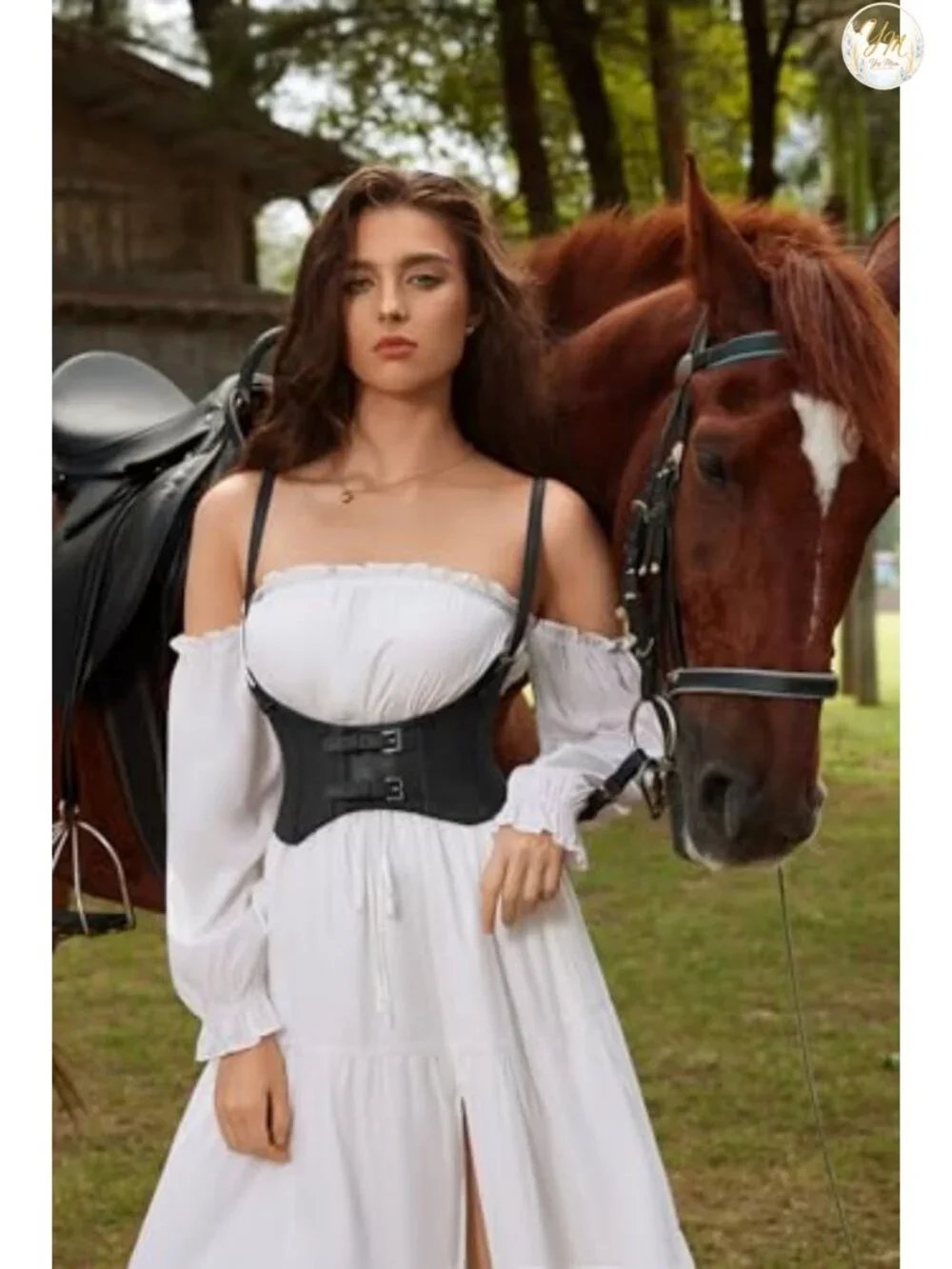 Faux Leather Underbust Corset Waist Belt Steampunk Costume Accessory